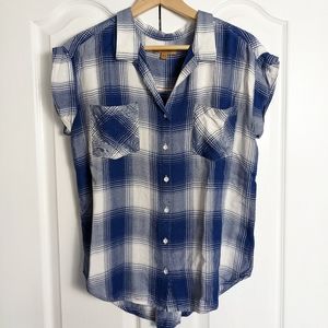Jach's Girlfriend Plaid Button Up Tee